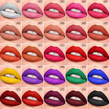 Lipstick Palette Nude Red Peach Pink Shades 25 Color, DE'LANCI Professional Moisturizing Lip Gloss, Long Lasting Soft Smooth Lipstick Pallet Waterproof, Pigmented Halloween Face Paint Costume Makeup