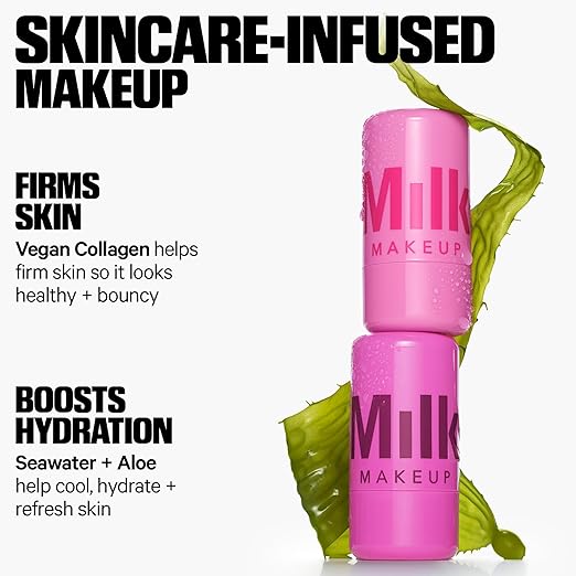 Milk Makeup Cooling Water Jelly Tint – Sheer Lip + Cheek Stain with Vegan Collagen, Seawater + Aloe – Hydrating, Long-Lasting, Buildable Lip Tint + Blush
